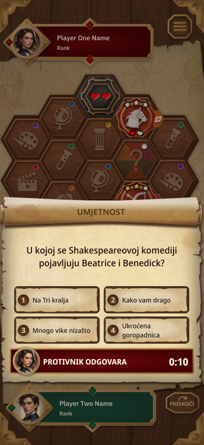 Trivia Troops: the opponent's turn